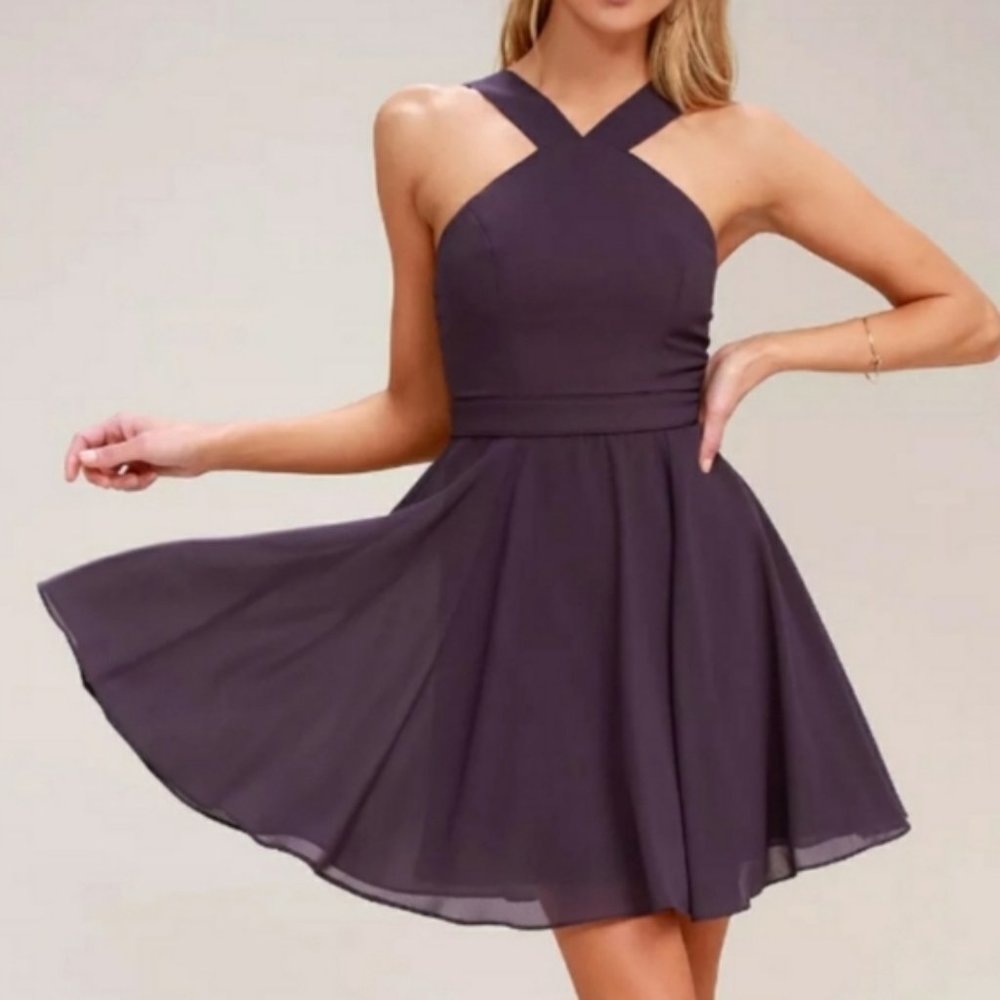Dusty Purple Forevermore Skater Dress